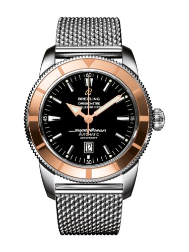 Breitling Superocean Heritage 46 Paslanmaz Çelik / Kırmızı Altın / Siyah / Milanese, referans U1732012.B868.152A