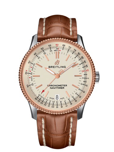 Breitling Navitimer 1 38 Automatic Paslanmaz Çelik / Kırmızı Altın / Gümüş / Croco / Pin, referans U17325211G1P1