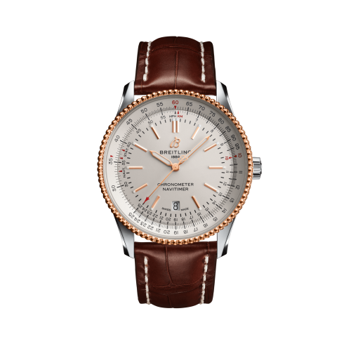 Breitling Navitimer Automatic 41 Automatic Paslanmaz Çelik / Pembe Altın / Gümüş / Croco / Folding, referans U17326211G1P2
