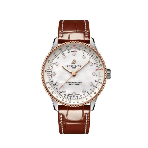 Breitling Navitimer Automatic 36 Paslanmaz Çelik - Kırmızı Altın / MOP / Croco / Folding, referans U17327211A1P1