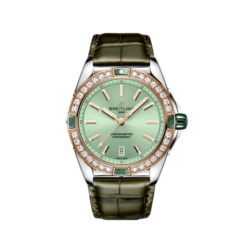 Breitling Super Chronomat 38 Paslanmaz Çelik - Kırmızı Altın / Pembe / Alligator, referans U17356531L1P1
