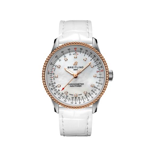 Breitling Navitimer 1 35 Automatic Paslanmaz Çelik / Kırmızı Altın / MOP / Croco / Pin, referans U17395211A1P3