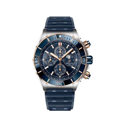 Super Chronomat 1461 Days 44 Paslanmaz Çelik / Kırmızı Altın / Mavi / Kauçuk
