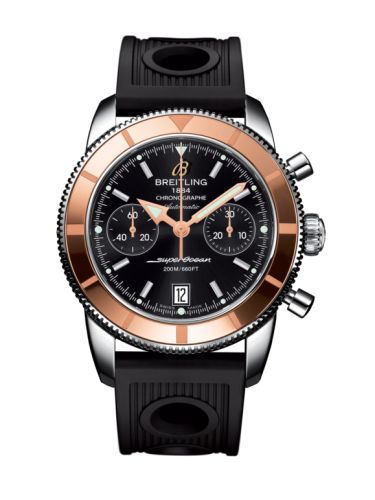 Breitling Superocean Heritage 44 Chronograph Paslanmaz Çelik / Kırmızı Altın / Siyah / Kauçuk, referans U2337012.BB81.200S