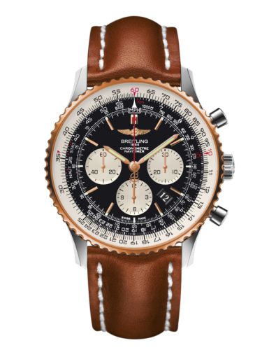 Breitling Navitimer 01 46 Paslanmaz Çelik / Kırmızı Altın / Siyah / Calf, referans UB012721.BE18.439X