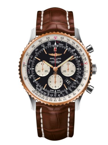 Breitling Navitimer 01 46 Paslanmaz Çelik / Kırmızı Altın / Siyah / Croco, referans UB012721.BE18.754P
