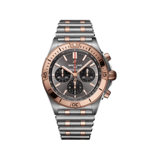 Breitling Chronomat B01 42 Paslanmaz Çelik / Kırmızı Altın / Anthracite  / Rouleaux, referans UB0134101B1U1