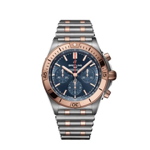 Breitling Chronomat B01 42 Paslanmaz Çelik / Kırmızı Altın / Mavi / Rouleaux, referans UB0134101C1U1