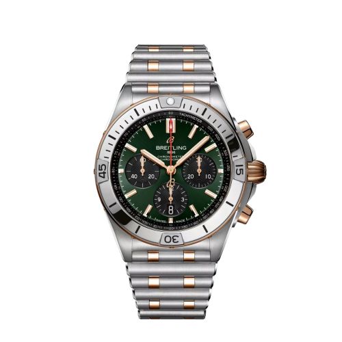 Breitling Chronomat B01 42 Paslanmaz Çelik - Kırmızı Altın / Yeşil / Rouleaux, referans UB0134131L1U1
