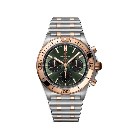 Breitling Chronomat B01 42 Paslanmaz Çelik / Kırmızı Altın / Yeşil / Korea, referans UB01342A1L1U1