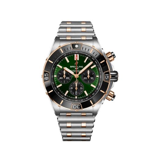 Breitling Super Chronomat B01 44 Paslanmaz Çelik - Kırmızı Altın / Yeşil / Rouleaux, referans UB0136251L1U1