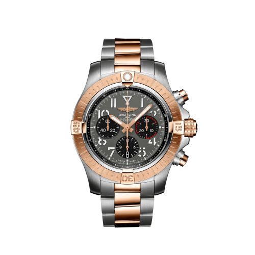 Breitling Avenger B01 Chronograph 45 Stainless Steel / Red Gold / Anthracite / Bracelet, reference UB01821A1B1U1