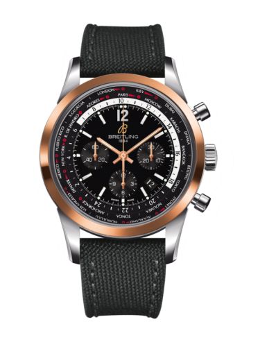 Breitling Transocean Chronograph Unitime Pilot Stainless Steel / Red Gold / Black / Military 46mm, reference UB0510U4.BC26.100W