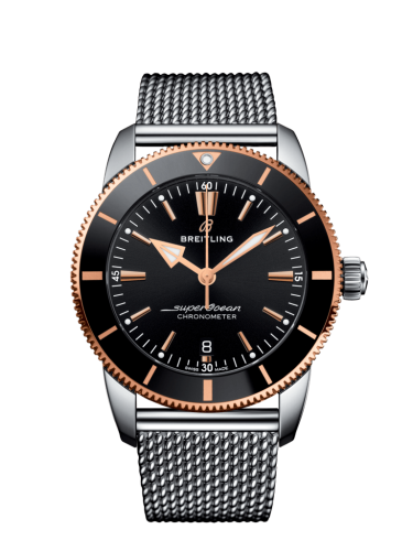 Breitling Superocean Heritage II B20 Automatic 44 Paslanmaz Çelik / Kırmızı Altın / Siyah / Milanese, referans UB2030121B1A1
