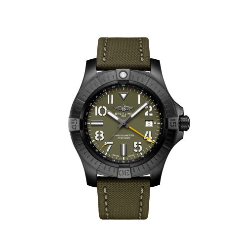 Breitling Avenger Automatic GMT 45 Gece Mission / Green / Military / Folding, reference V323952A1L1X2
