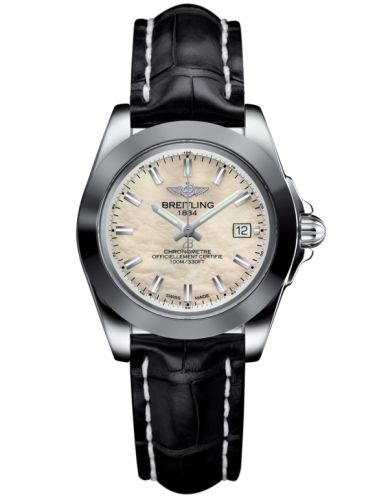 Breitling Galactic 32 Sleek Edition Paslanmaz Çelik / Pearl / Croco, referans W7133012/A800/777P/A14BA.1