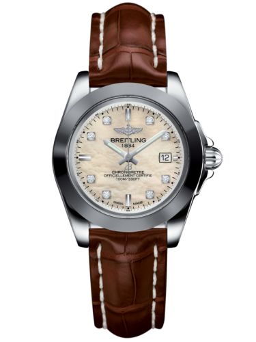 Breitling Galactic 32 Sleek Edition Paslanmaz Çelik / Pearl Elmas / Croco, referans W7133012/A801/778P/A14BA.1
