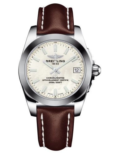 Breitling Galactic 36 Paslanmaz Çelik / SleekT / Pearl / Calf, referans W7433012.A779.416X