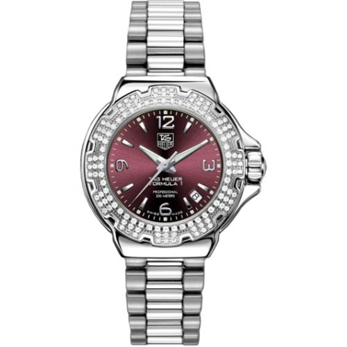TAG Heuer Formula 1 Quartz 37 Paslanmaz Çelik / Elmas / Mor / Bilezik, referans WAC1219.BA0852
