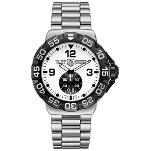 TAG Heuer Formula 1 Big Date 44 Paslanmaz Çelik / Beyaz / Bilezik, referans WAH1011.BA0854