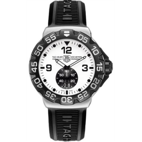 TAG Heuer Formula 1 Big Date 44 Paslanmaz Çelik / Beyaz / Kauçuk, referans WAH1011.BT0717