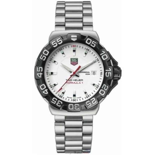 TAG Heuer Formula 1 Quartz 41 Paslanmaz Çelik / Beyaz / Bilezik, referans WAH1111.BA0850
