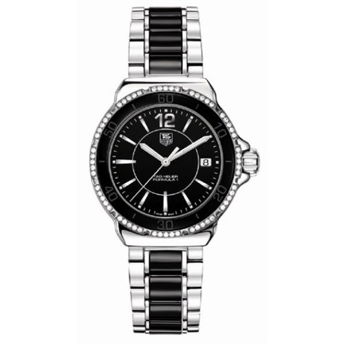 TAG Heuer Formula 1 Quartz 37 Paslanmaz Çelik / Elmas / Siyah / Bilezik, referans WAH1212.BA0859