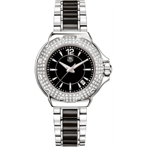 TAG Heuer Formula 1 Quartz 37 Paslanmaz Çelik / Elmas / Siyah / Bilezik, referans WAH1214.BA0859