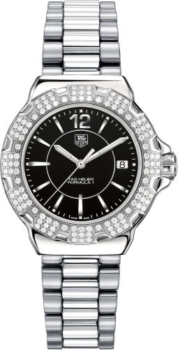 TAG Heuer Formula 1 Quartz 37 Paslanmaz Çelik / Elmas / Siyah / Bilezik, referans WAH1217BA0852