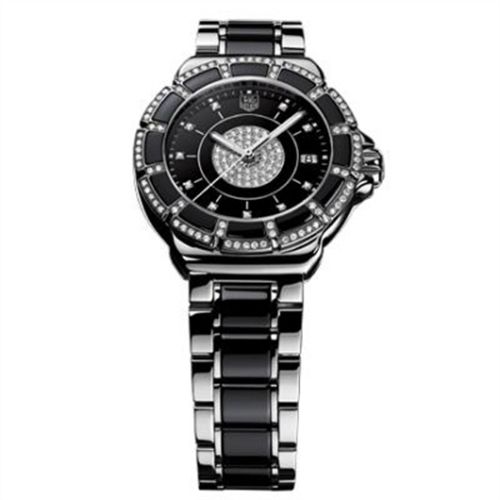 TAG Heuer Formula 1 Quartz 37 Paslanmaz Çelik / Elmas / Siyah - Elmas / Bilezik, referans WAH1219.BA0859
