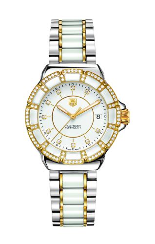 TAG Heuer Formula 1 Quartz 37 Paslanmaz Çelik / Sarı Altın PVD / Elmas / Beyaz / Bilezik, referans WAH1221.BB0865