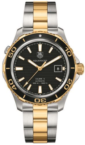 TAG Heuer Aquaracer 500M Calibre 5 41 Stainless Steel / Yellow Gold / Black / Bracelet, reference WAK2122.BB0835