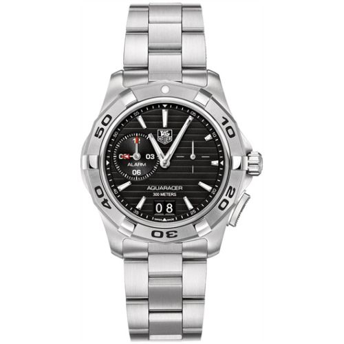 TAG Heuer Aquaracer 300M Alarm 41 Stainless Steel / Black / Bracelet, reference WAP111Z.BA0831