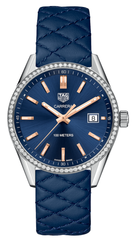 TAG Heuer Carrera Quartz 39 Stainless Steel / Diamond / Blue, reference WAR1114.FC6391