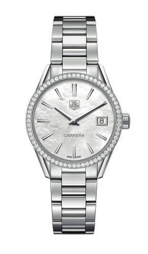 TAG Heuer Carrera Lady Quartz 32 Stainless Steel / Diamond / MOP / Bracelet, reference WAR1315.BA0773