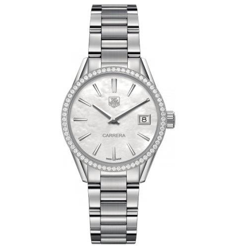 TAG Heuer Carrera Lady Quartz 32 Stainless Steel / Diamond / MOP / Bracelet, reference WAR1315.BA0778