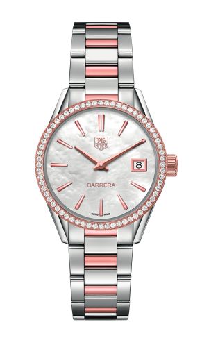 TAG Heuer Carrera Lady Quartz 32 Stainless Steel / Rose Gold / Diamond / MOP / Bracelet, reference WAR1353.BD0774