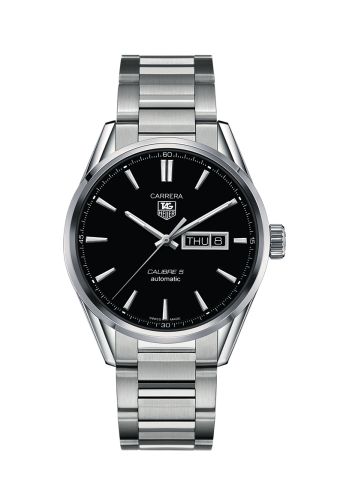 TAG Heuer Carrera Calibre 5 Day Date Stainless Steel / Black / Bracelet 41mm, reference WAR201A.BA0723