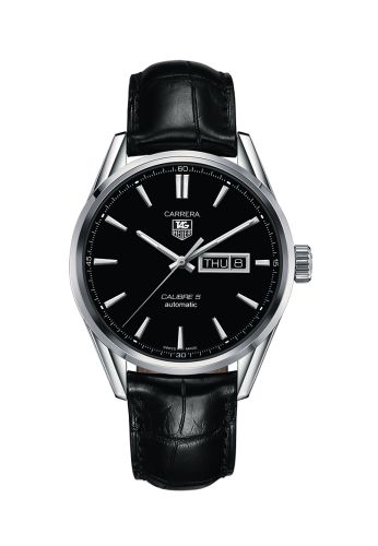 TAG Heuer Carrera Calibre 5 Day Date Stainless Steel / Black / Alligator, reference WAR201A.FC6266