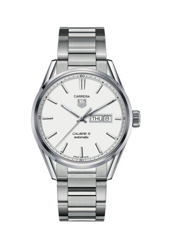 TAG Heuer Carrera Calibre 5 Day Date Stainless Steel / Silver / Bracelet 41mm, reference WAR201B.BA0723