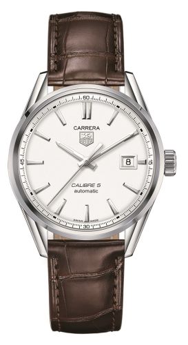 TAG Heuer Carrera Calibre 5 39 Stainless Steel / Silver / Alligator, reference WAR211B.FC6181