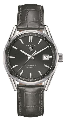 TAG Heuer Carrera Calibre 5 39 Stainless Steel / Gray / Alligator, reference WAR211C.FC6336