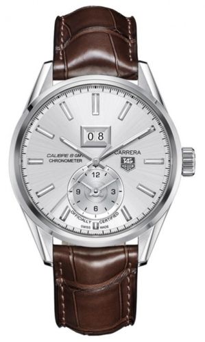 TAG Heuer Carrera Calibre 8 41 Stainless Steel / Silver / Alligator, reference WAR5011.FC6291