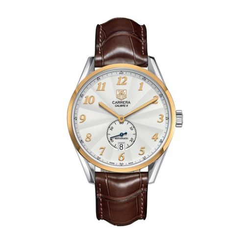 TAG Heuer Carrera Calibre 6 39 Heritage Stainless Steel / Yellow Gold / Silver / Alligator, reference WAS2150.FC6181