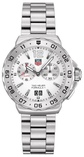 TAG Heuer Formula 1 Quartz Alarm 42 Paslanmaz Çelik / Beyaz / Bilezik, referans WAU111B.BA0858