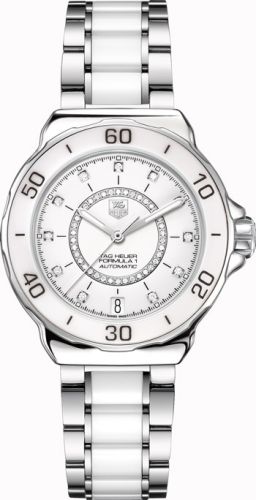 TAG Heuer Formula 1 Calibre 5 37 Paslanmaz Çelik / Beyaz - Elmas / Bilezik, referans WAU2211.BA0861