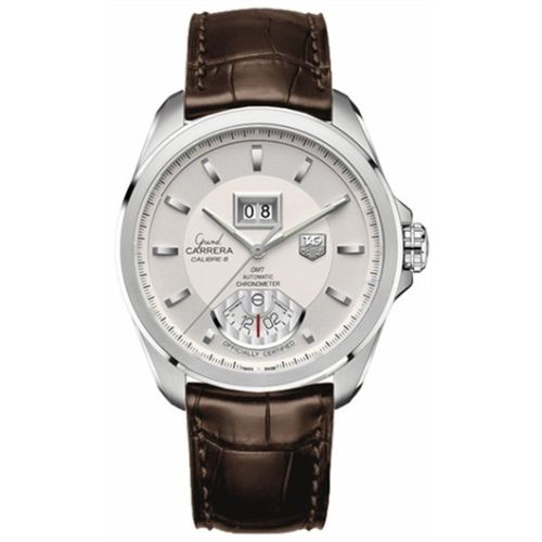 Grand Carrera Calibre 8 RS Grande Date GMT Paslanmaz Çelik / Gümüş / Alligator 42.5 mm