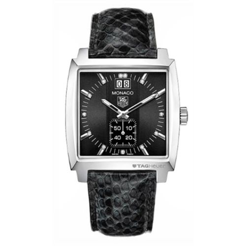 TAG Heuer Monaco Quartz Big Date Paslanmaz Çelik / Siyah / Python, referans WAW1310.FC6216
