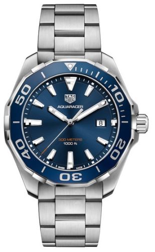 TAG Heuer Aquaracer 300M Quartz 43 Stainless Steel / Blue / Bracelet, reference WAY101C.BA0746