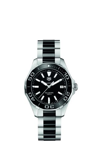 TAG Heuer Aquaracer 300M Quartz 35 Paslanmaz Çelik / Siyah / Bilezik, referans WAY131A.BA0913